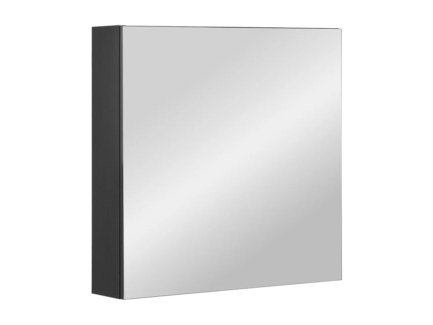 Armoire de salle de bain avec miroir 60 cm 1 porte noir mat Amy