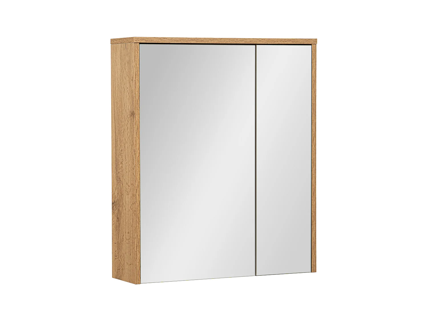 Armoire de salle de bain avec miroir 60 cm, 2 portes, chêne Wotan Vivien
