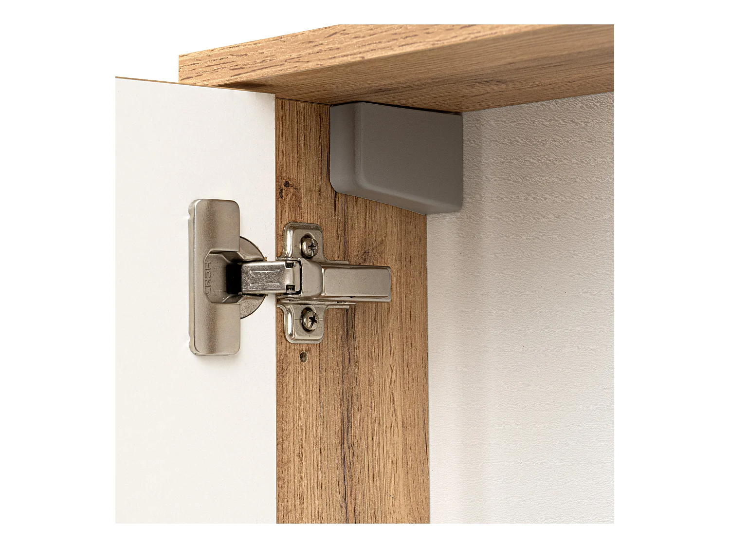 Armoire de salle de bain avec miroir 60 cm, 2 portes, chêne Wotan Vivien