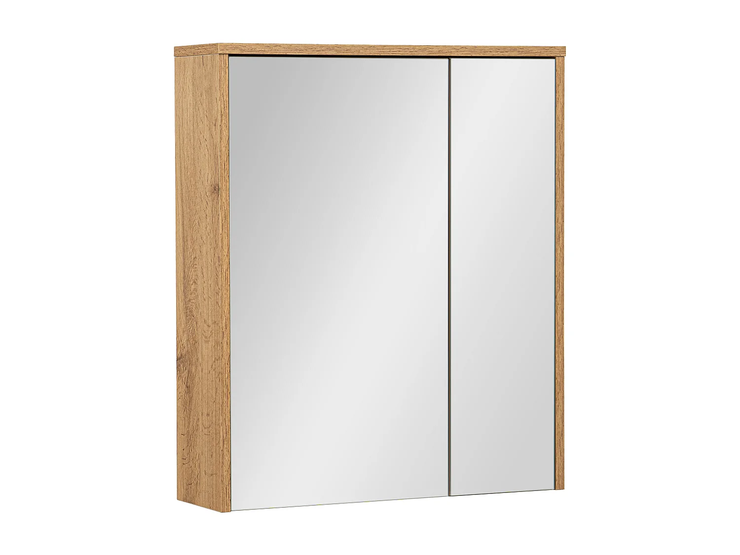 Armoire de salle de bain avec miroir 60 cm, 2 portes, chêne Wotan Vivien