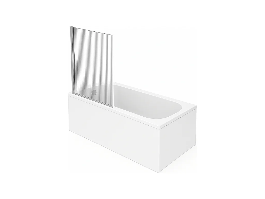 Baignoire droite VILLEROY ET BOCH Oberon quaryl 170 x 70 cm  + Pare bain gauche AURYS Raywall chromé