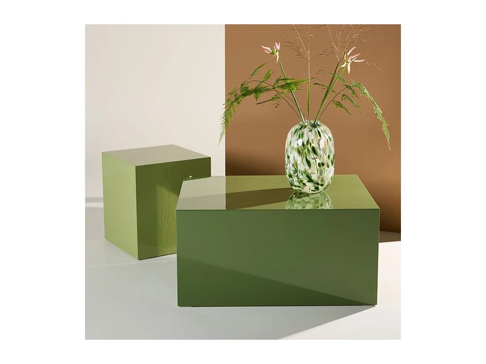 Table Basse Design "York" 80cm Vert Foncé