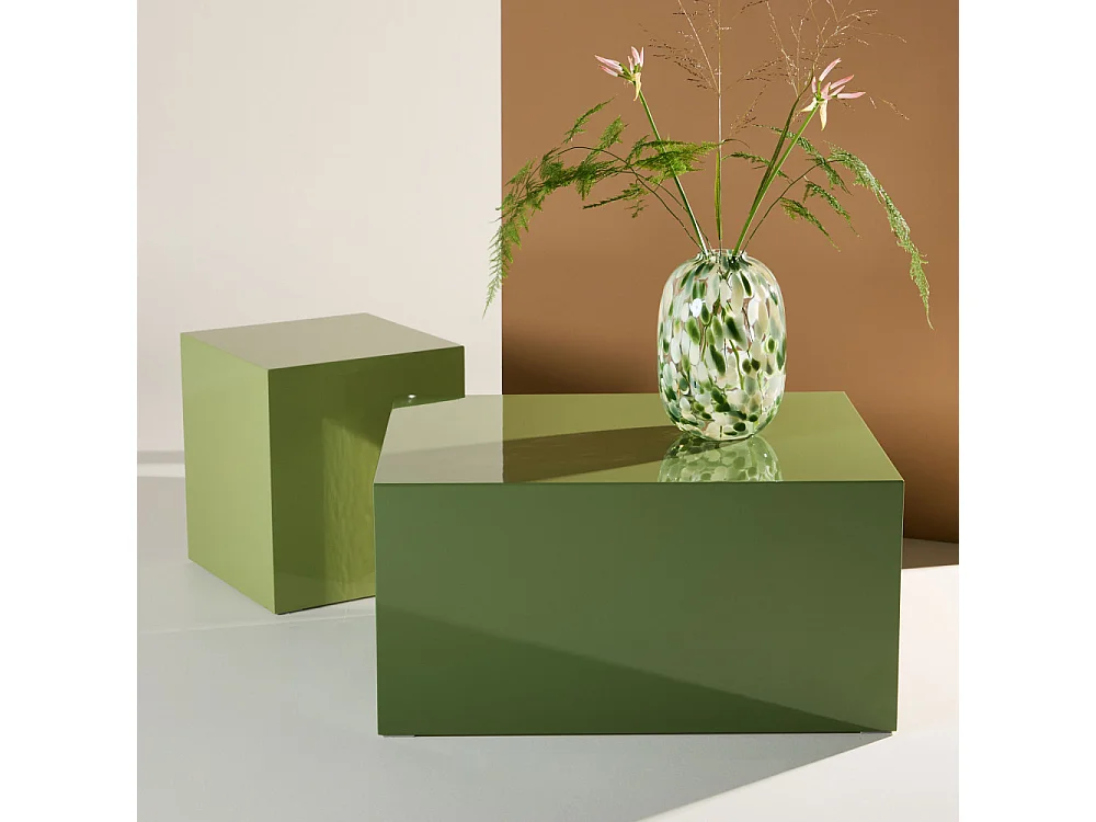 Table Basse Design "York" 80cm Vert Foncé