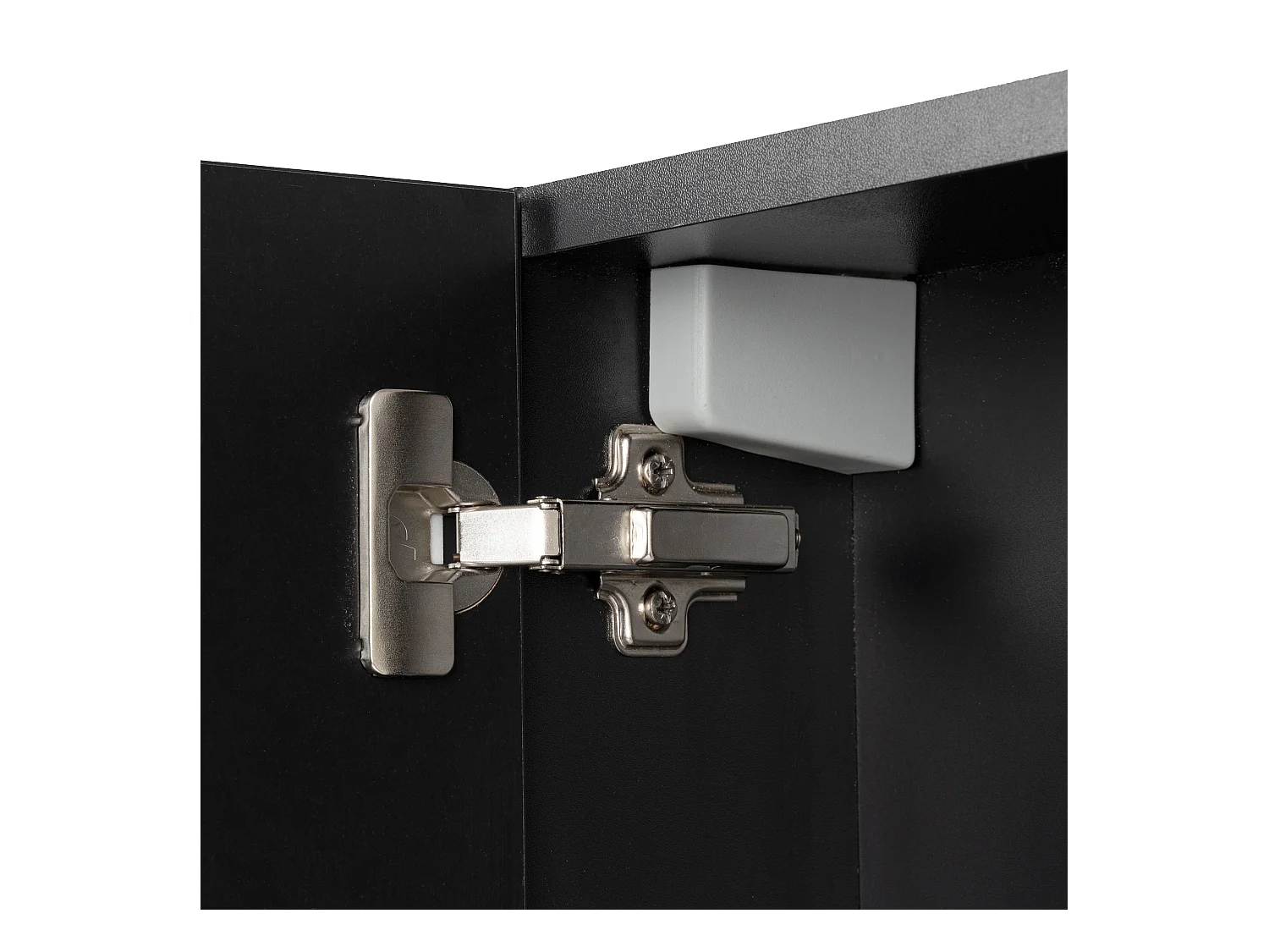 Ensemble de salle de bain 60 cm Façades rainurées Noir Amy Armoire avec miroir