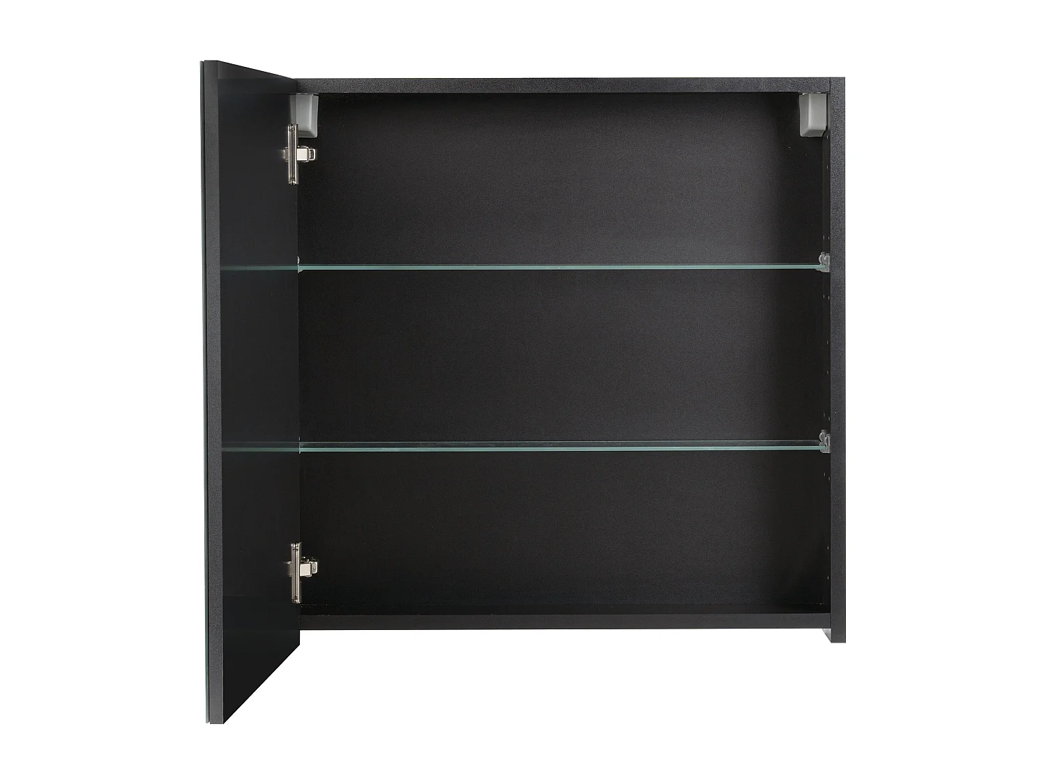 Ensemble de salle de bain 60 cm Façades rainurées Noir Amy Armoire avec miroir