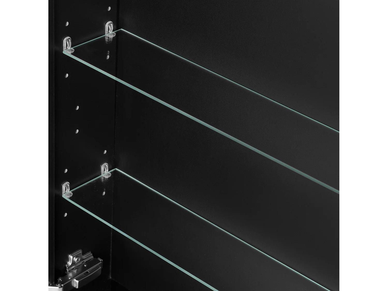 Ensemble de salle de bain 60 cm Façades rainurées Noir Amy Armoire avec miroir