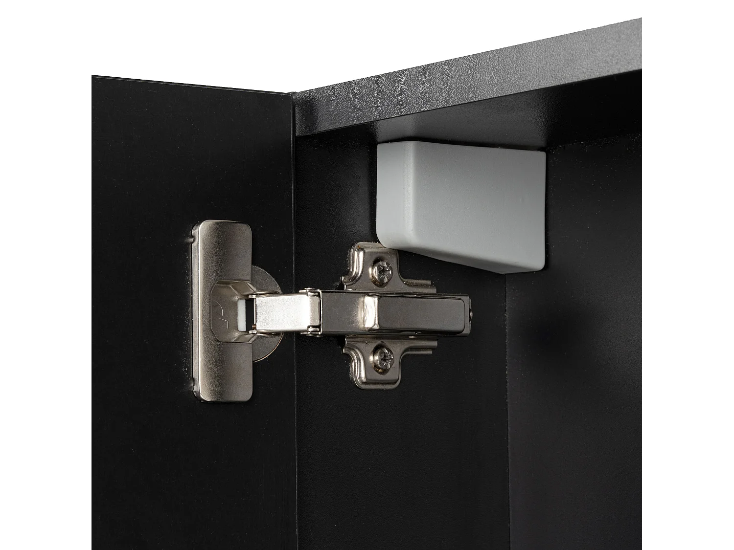 Ensemble de salle de bain 60 cm Façades rainurées Noir Amy Armoire avec miroir