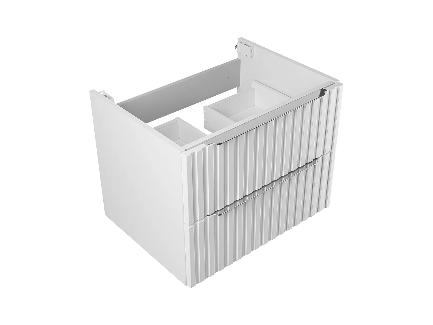Ensemble de salle de bain rainuré 60 cm Meuble avec lavabo Blanc mat Amy