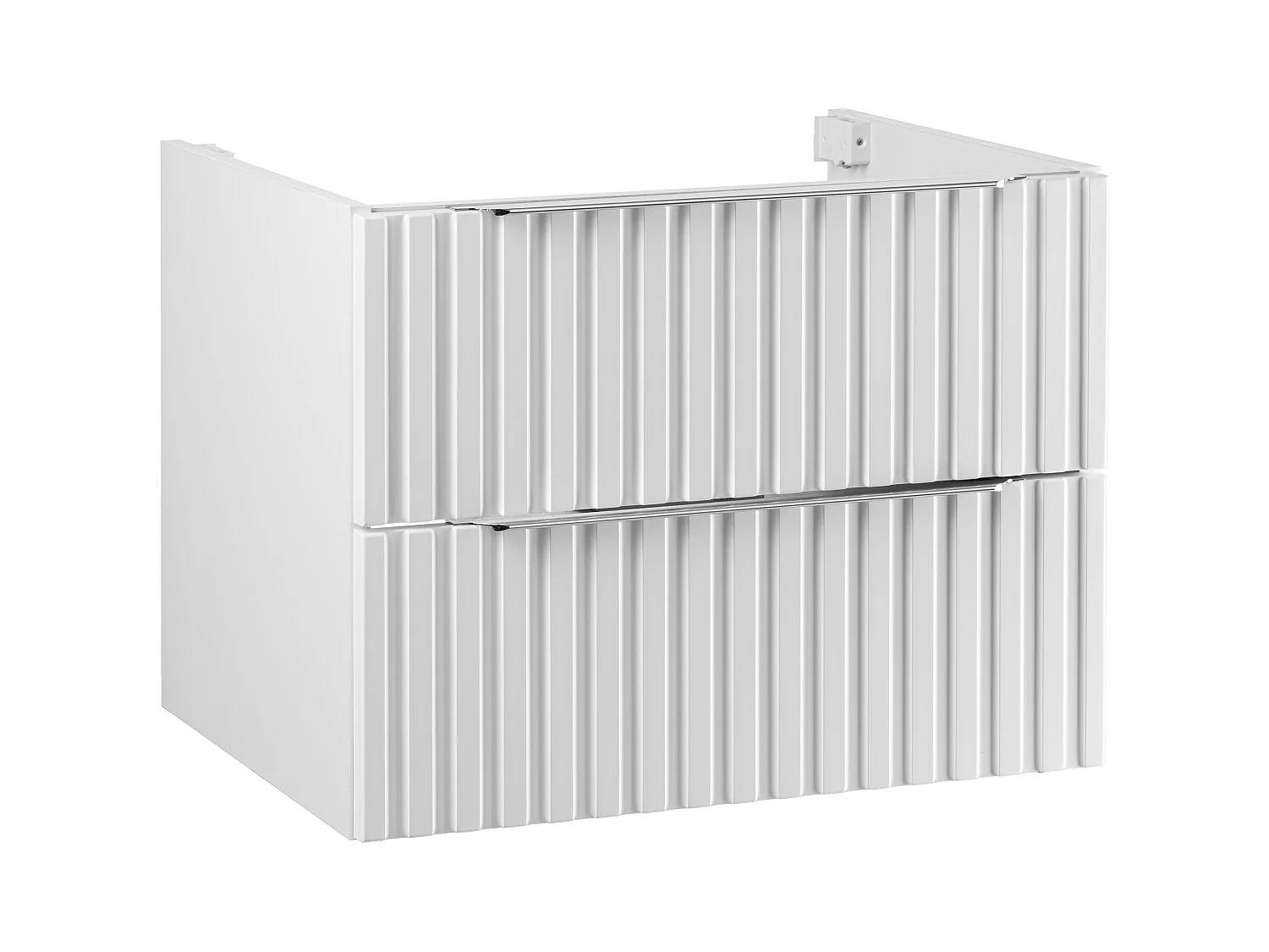 Ensemble de salle de bain rainuré 60 cm Meuble avec lavabo Blanc mat Amy