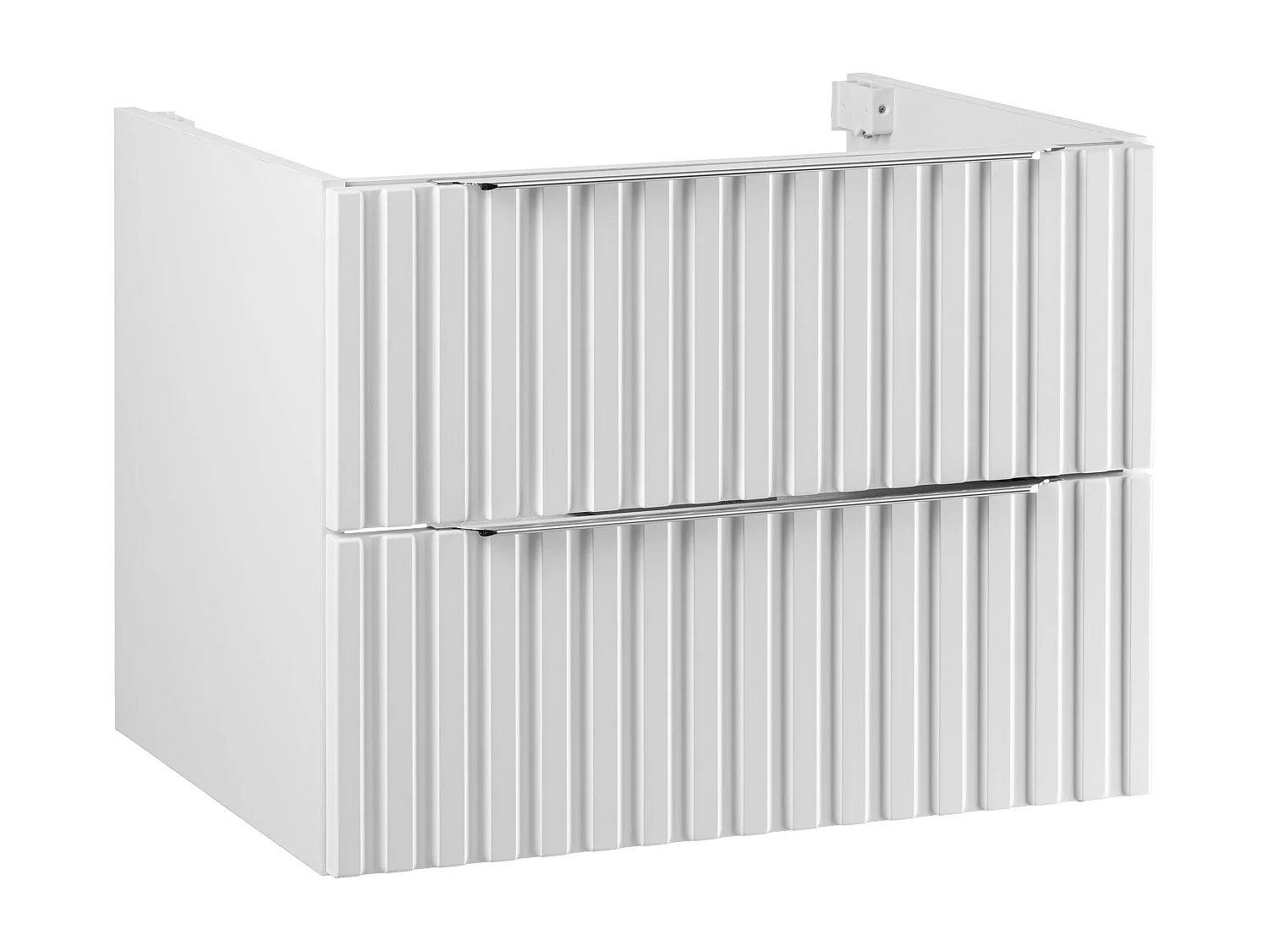 Ensemble de salle de bain rainuré 60 cm Meuble avec lavabo Blanc mat Amy