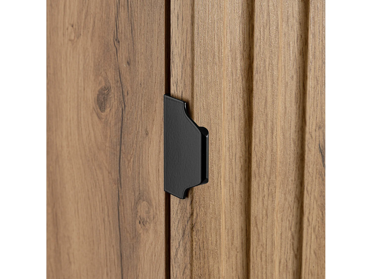 Ensemble de salle de bain 60 cm Façades rainurées Meuble avec lavabo Colonne Chêne Wotan Amy