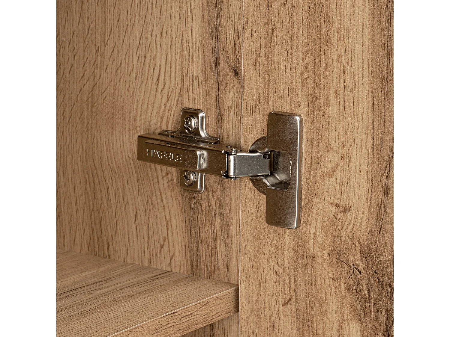 Ensemble de salle de bain 60 cm Façades rainurées Meuble avec lavabo Colonne Chêne Wotan Amy