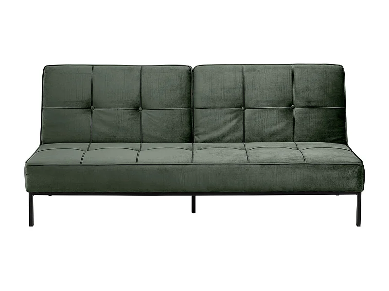 Peyton Schlafsofa tannengrün, Metall schwarz.
