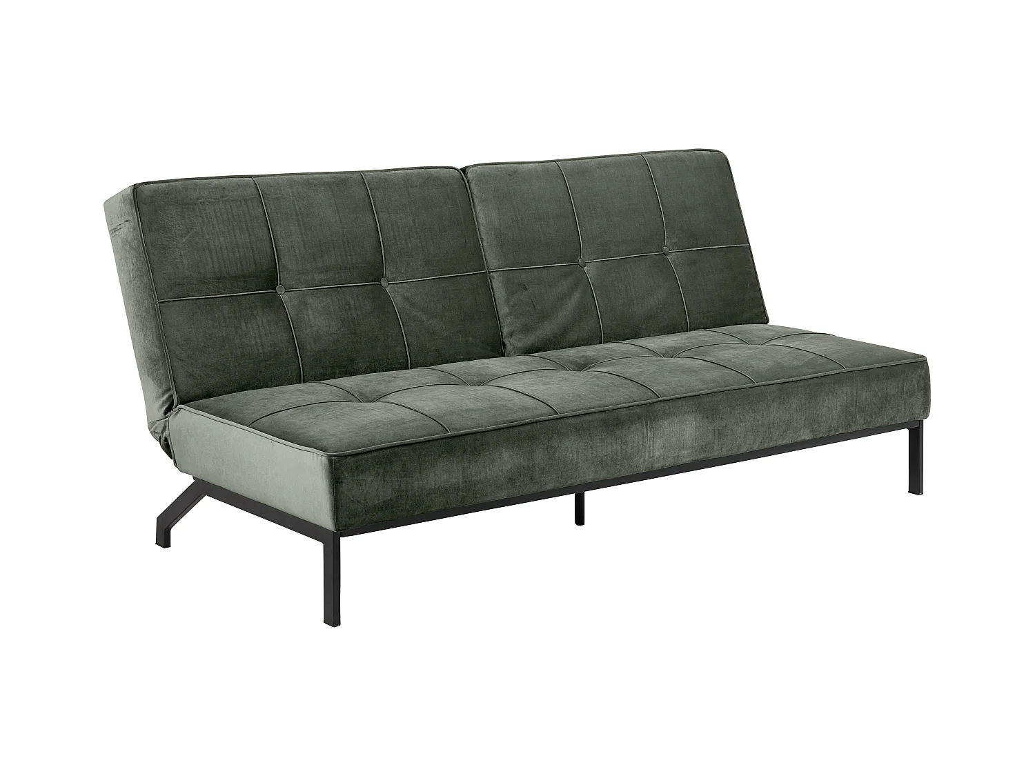 Peyton Canapé-lit, vert sapin, métal noir.