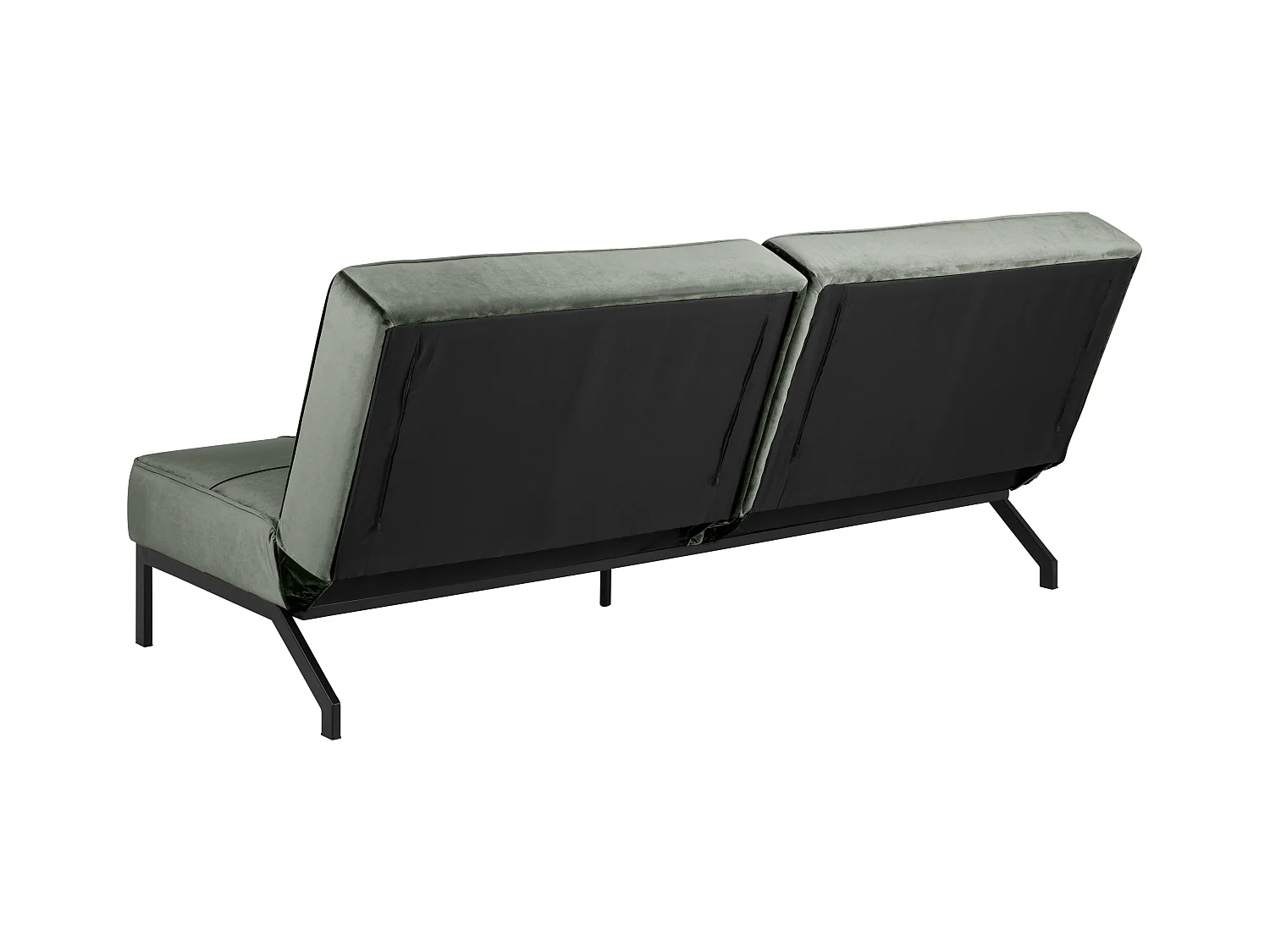 Peyton Canapé-lit, vert sapin, métal noir.