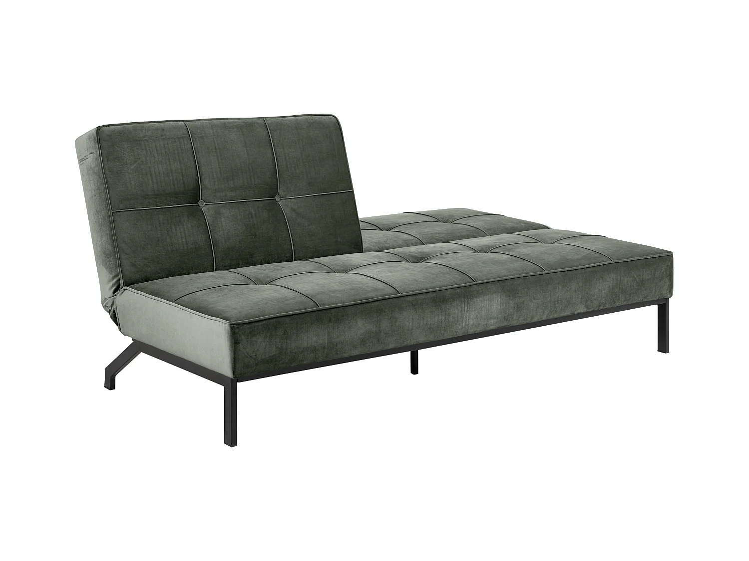 Peyton Canapé-lit, vert sapin, métal noir.
