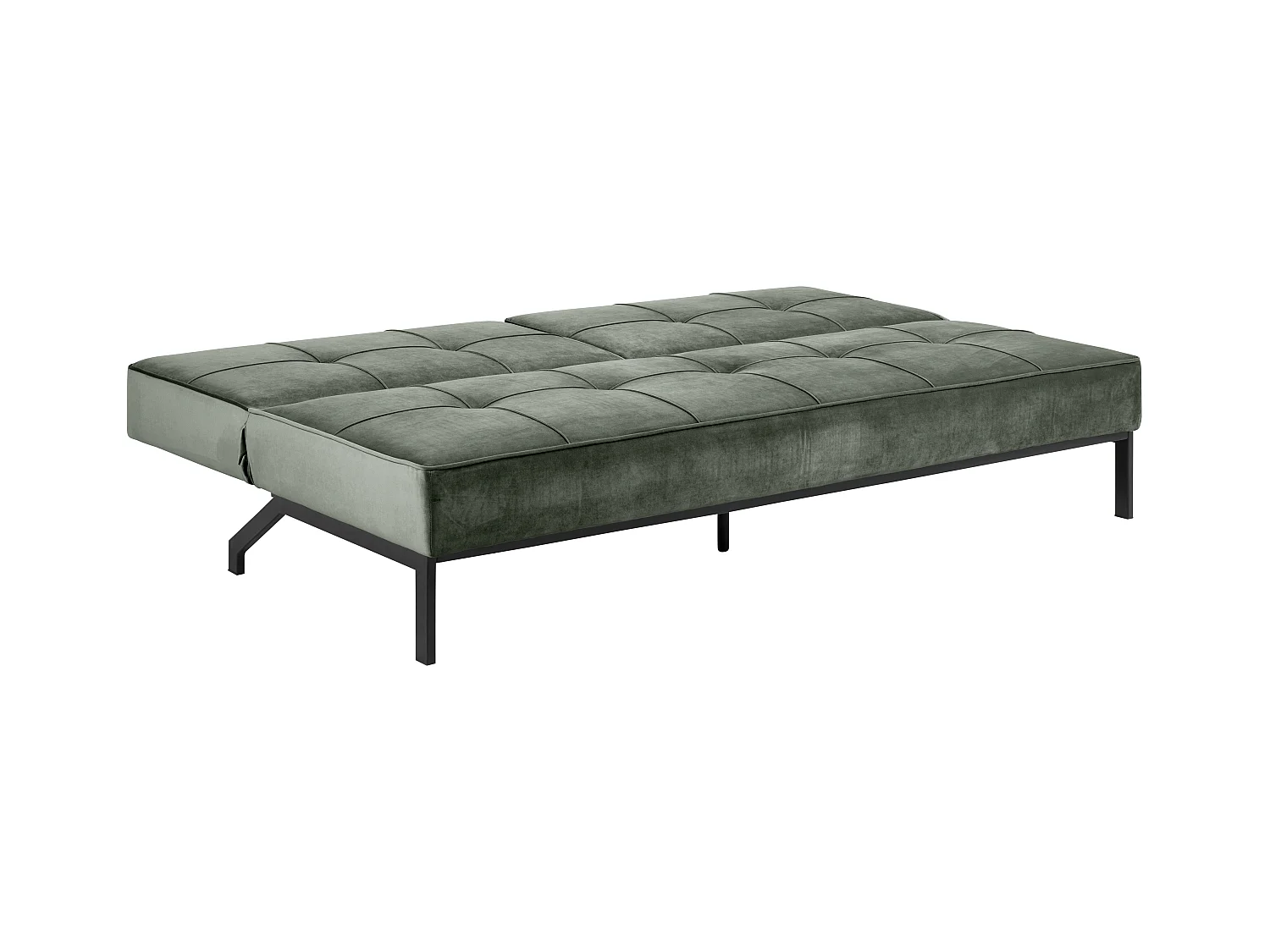Peyton Canapé-lit, vert sapin, métal noir.