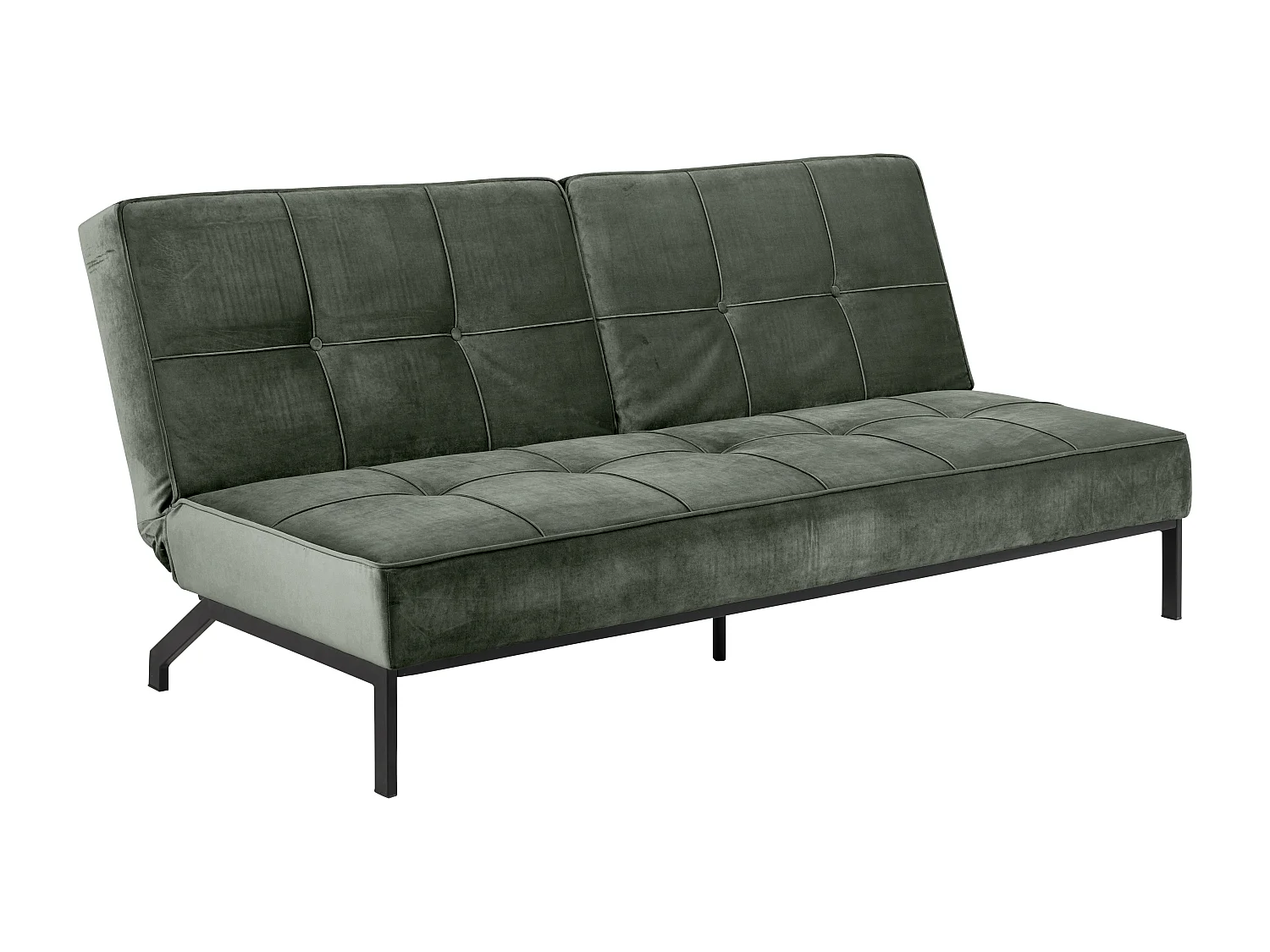 Peyton Canapé-lit, vert sapin, métal noir.
