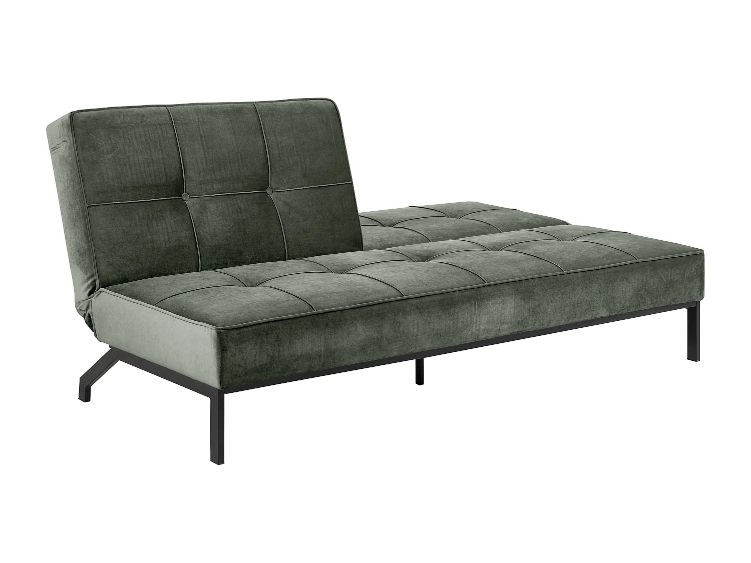 Peyton Canapé-lit, vert sapin, métal noir.