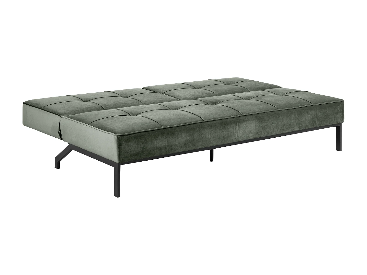 Peyton Canapé-lit, vert sapin, métal noir.