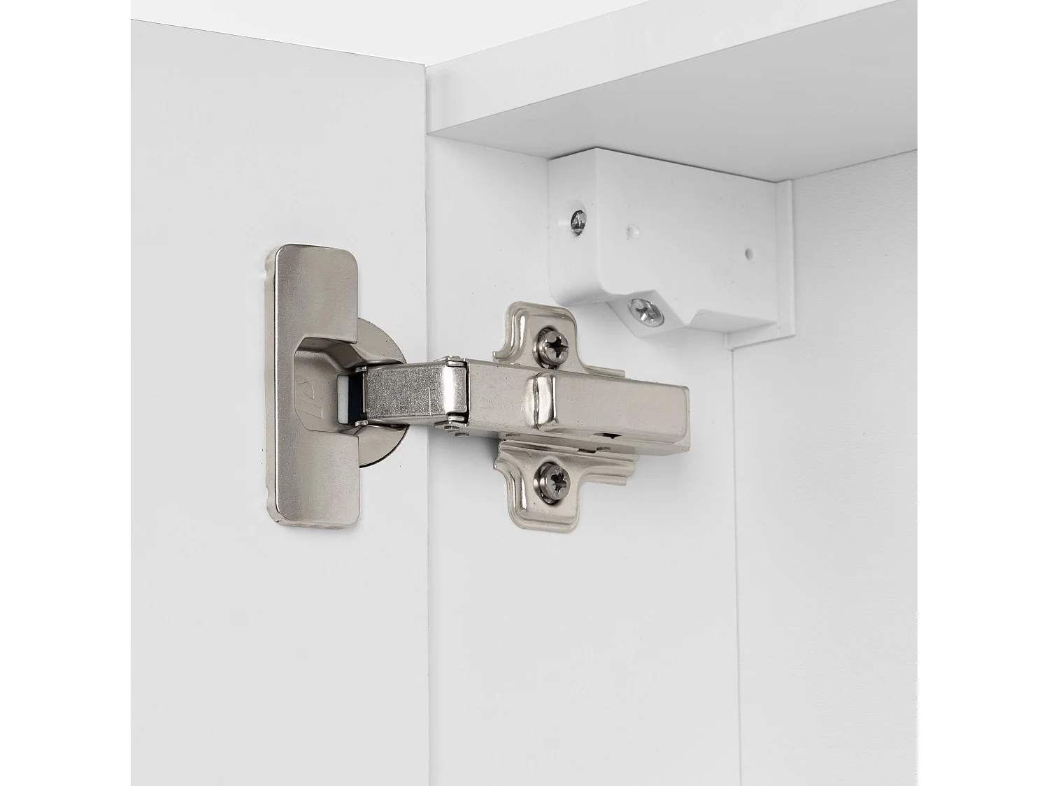 Ensemble de salle de bain 60 cm Façades rainurées Blanc Amy Armoire avec miroir