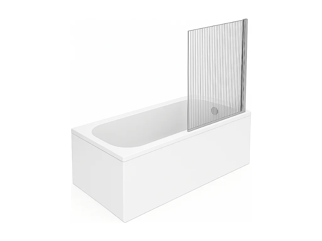 Baignoire droite VILLEROY ET BOCH Oberon quaryl 170 x 70 cm  + Pare bain droite AURYS Raywall chromé