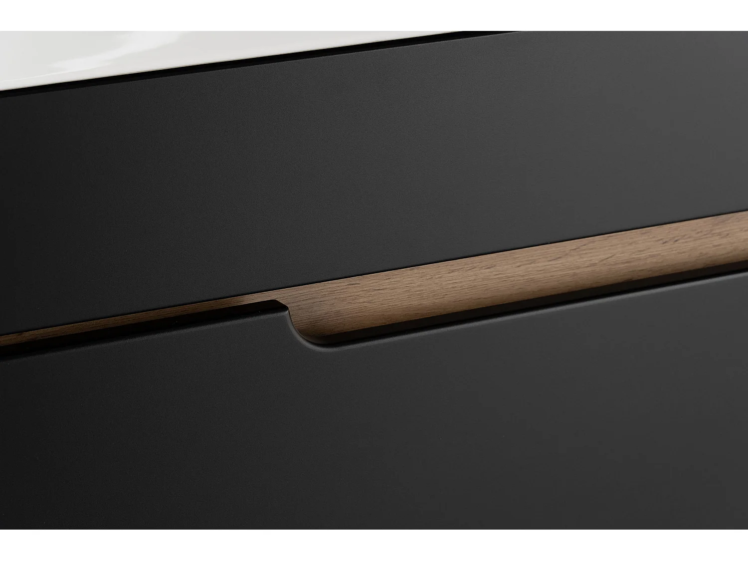 Badkamerset 80 cm Alma Kolom Eiken Wotan / Mat Zwart