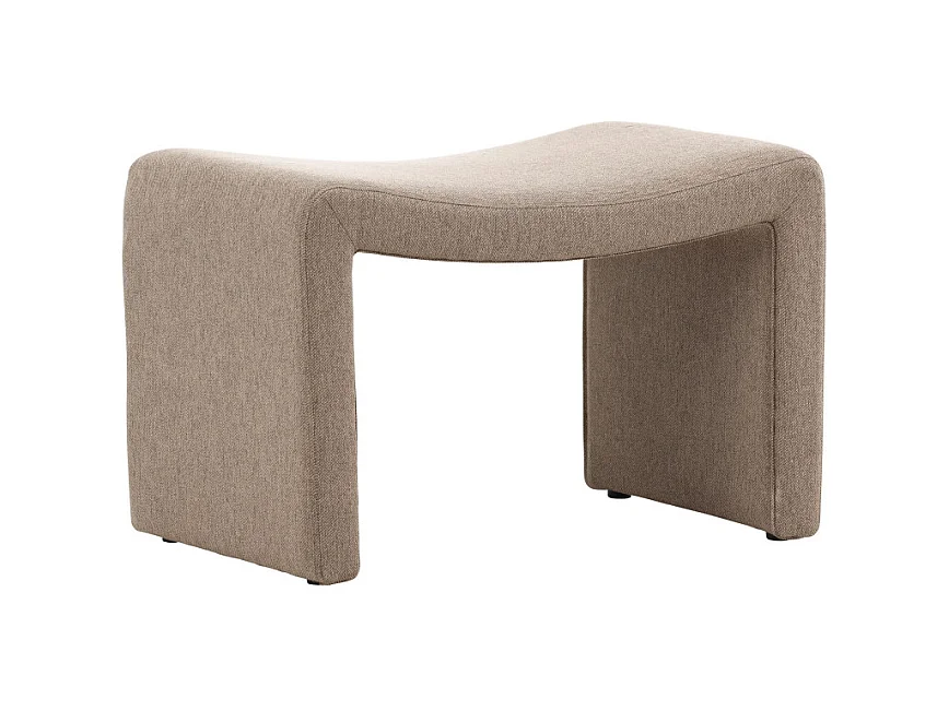 Pouf Design Effet Lin "Bonn" 70cm Marron