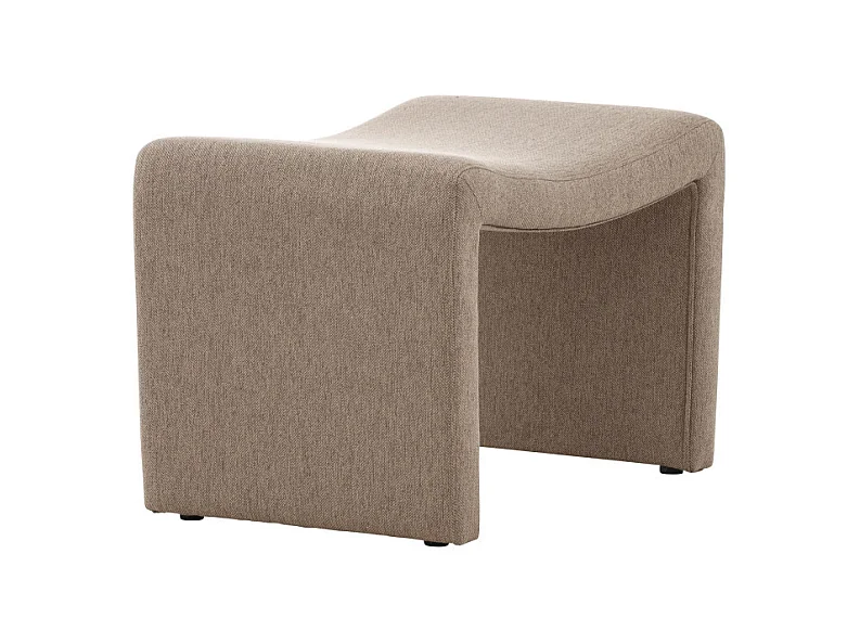 Pouf Design Effet Lin "Bonn" 70cm Marron