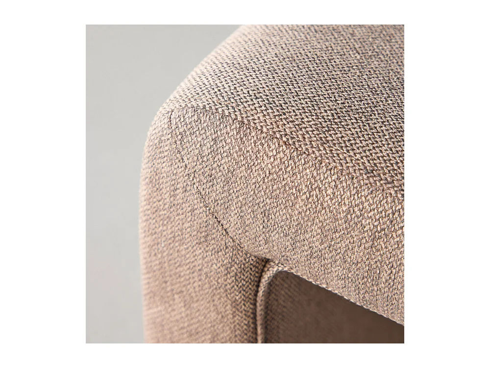 Pouf Design Effet Lin "Bonn" 70cm Marron