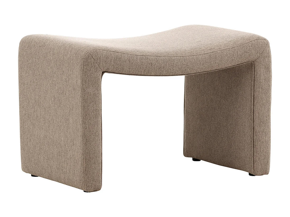 Pouf Design Effet Lin "Bonn" 70cm Marron