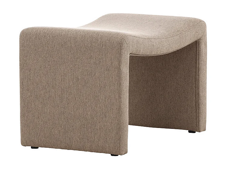 Pouf Design Effet Lin "Bonn" 70cm Marron