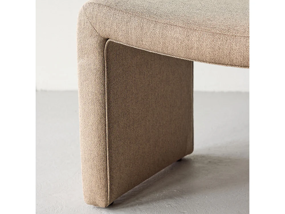 Pouf Design Effet Lin "Bonn" 70cm Marron