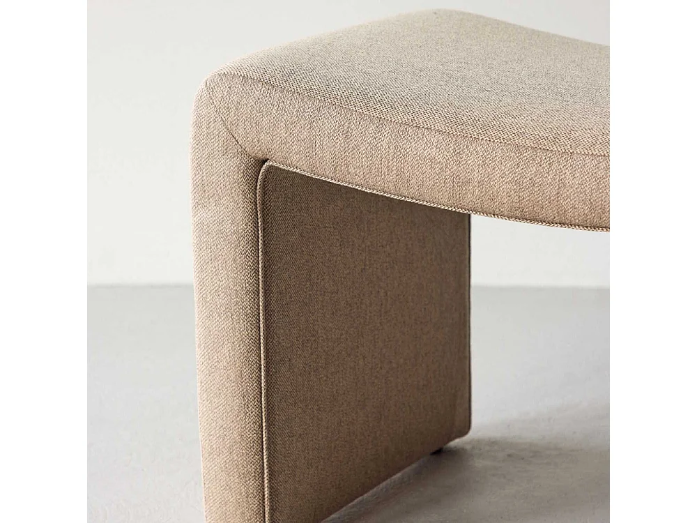 Pouf Design Effet Lin "Bonn" 70cm Marron