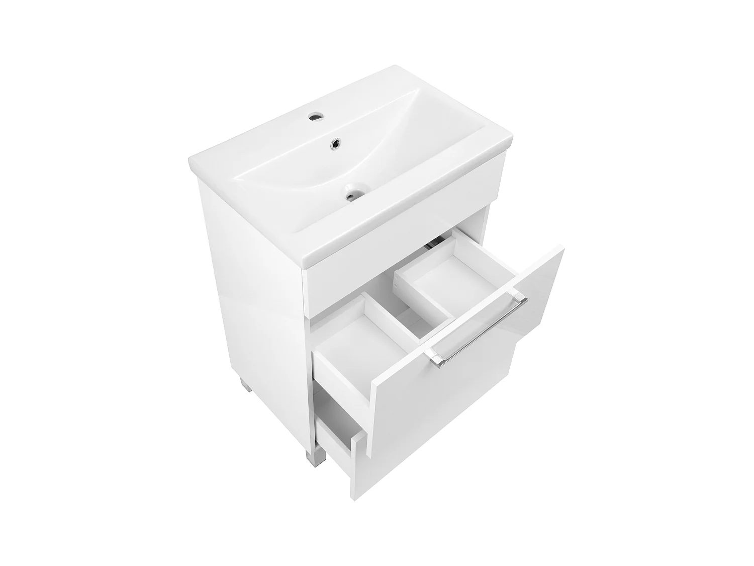 Witte badkamerset 50 cm Kast met wastafel Kast met spiegel Sol