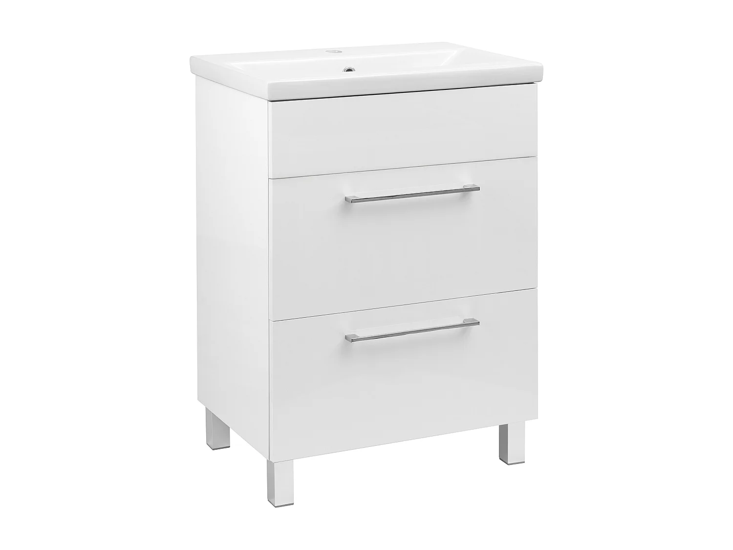 Witte badkamerset 50 cm Kast met wastafel Kast met spiegel Sol