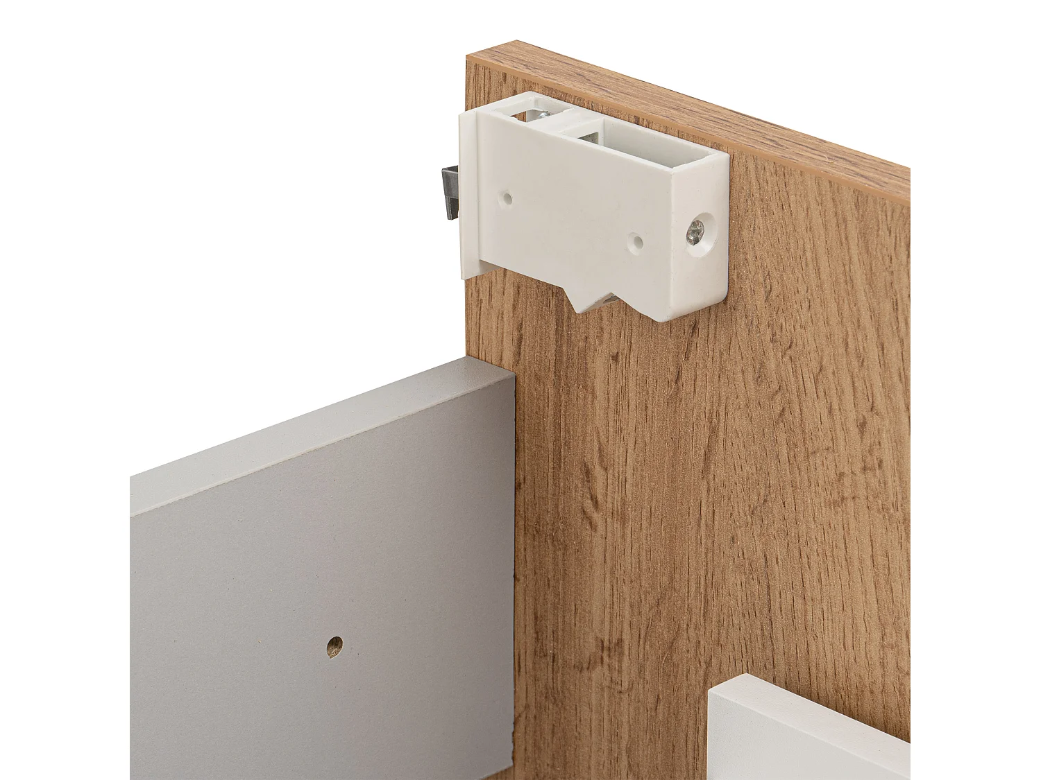 Ensemble de salle de bain 60 cm Façades rainurées Meuble avec lavabo Meuble avec miroir Chêne Wotan Amy