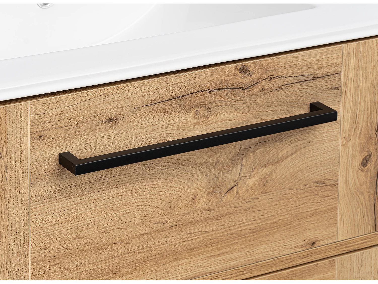 Badezimmerset 60cm Vivien Eiche Wotan Hochschrank Schrank mit Spiegel