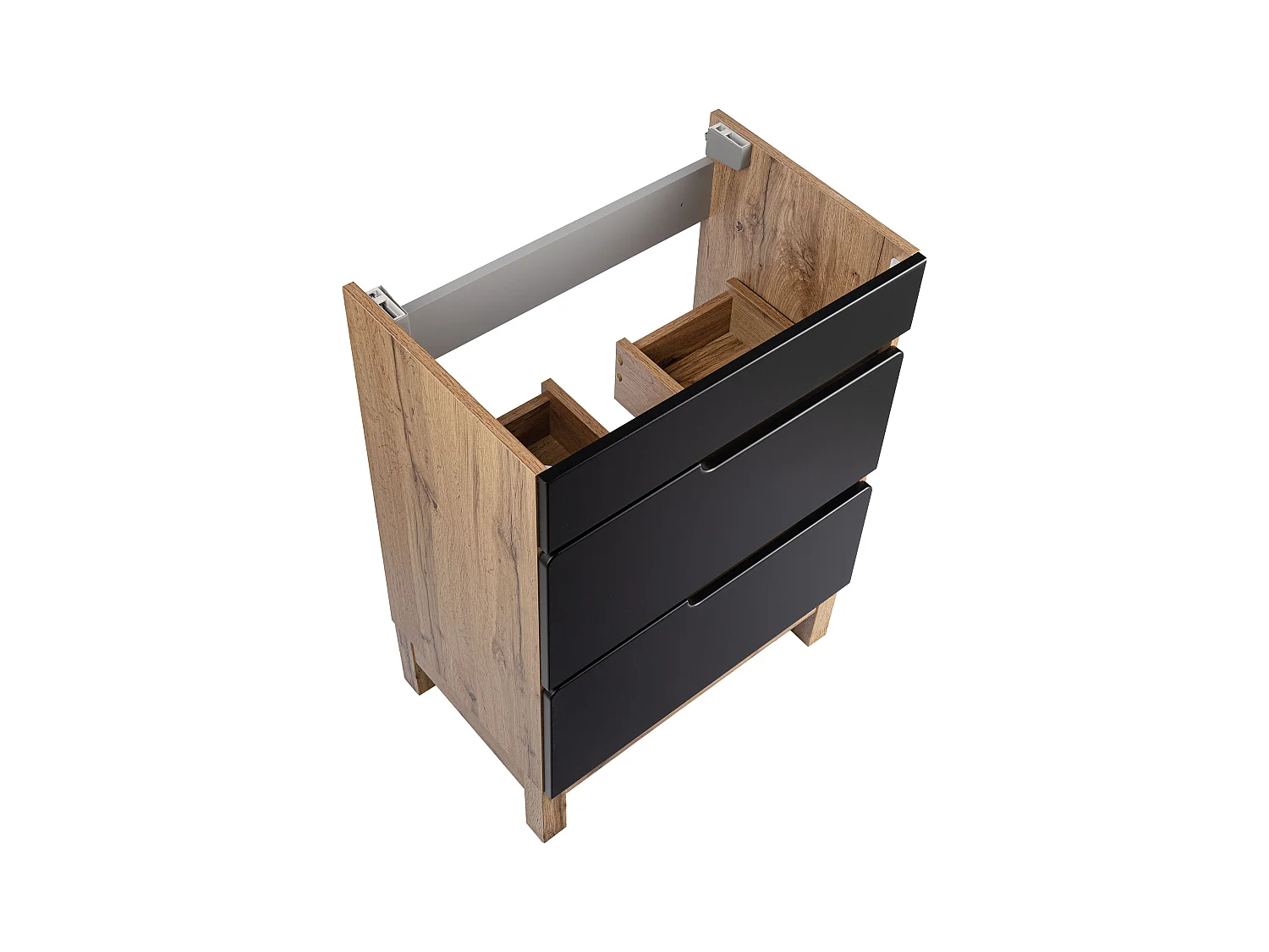 Zestaw Łazienkowy 60cm 2S Alma Półsłupek Dąb Wotan / Czarny Mat