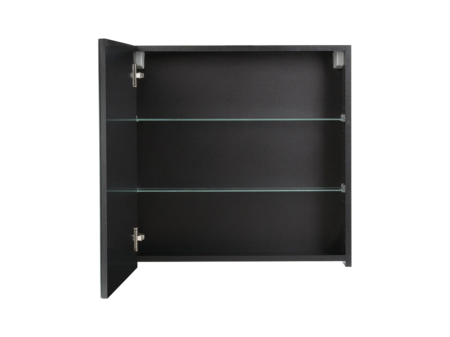 Ensemble de salle de bain 60 cm Façades rainurées Noir Amy Colonne Armoire avec miroir