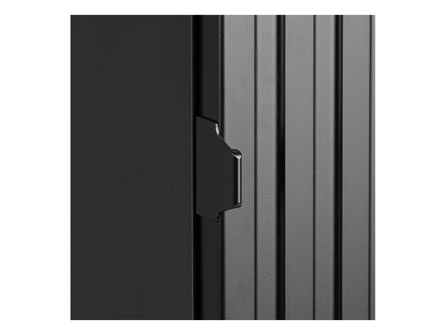 Ensemble de salle de bain 60 cm Façades rainurées Noir Amy Colonne Armoire avec miroir