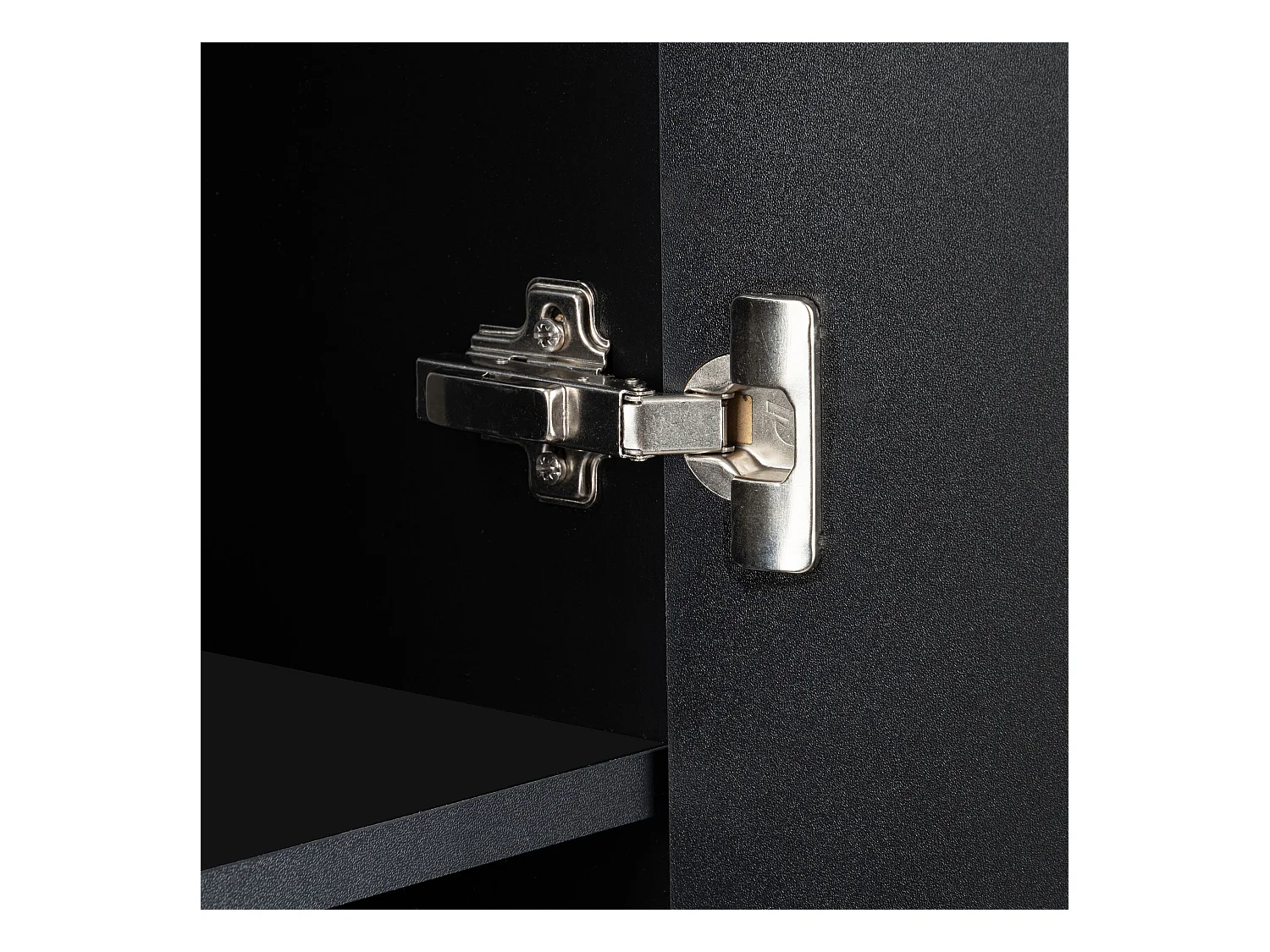 Ensemble de salle de bain 60 cm Façades rainurées Noir Amy Colonne Armoire avec miroir