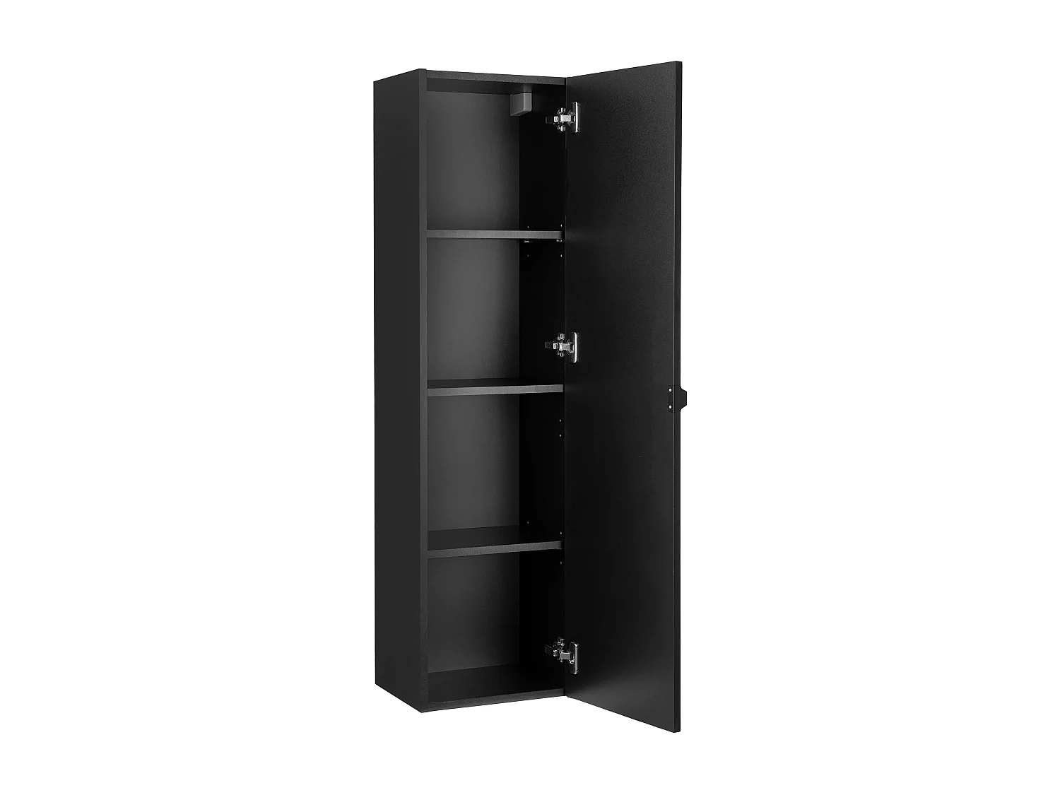 Ensemble de salle de bain 60 cm Façades rainurées Noir Amy Colonne Armoire avec miroir