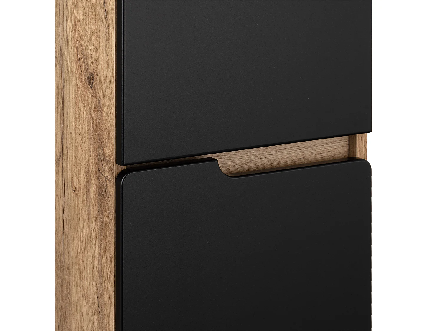 Badkamerset 80 cm Alma Halve kolom Eiken Wotan / Mat zwart