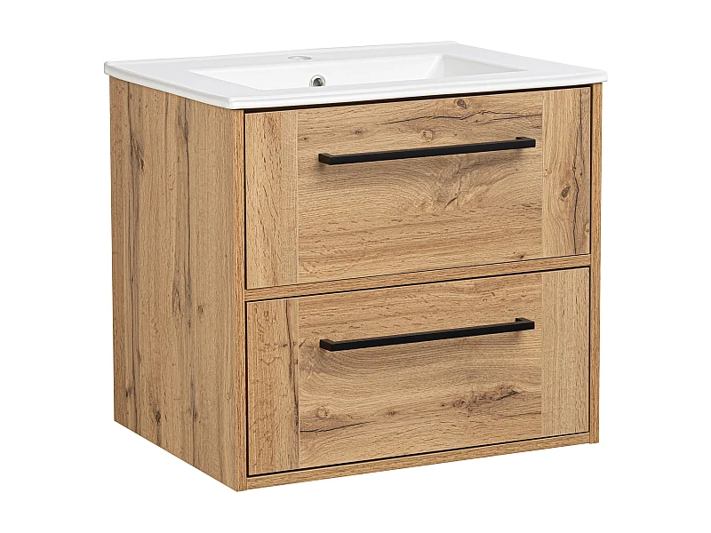 Ensemble de salle de bain 60 cm Meuble avec lavabo Chêne Wotan Vivien