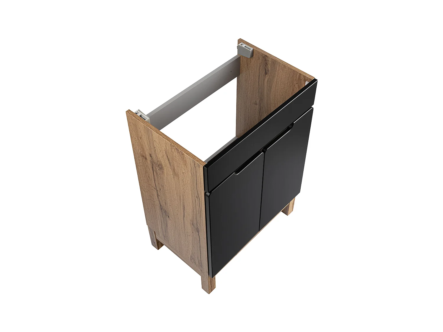 Ensemble de salle de bain 60 cm Alma Colonne Chêne Wotan / Noir mat