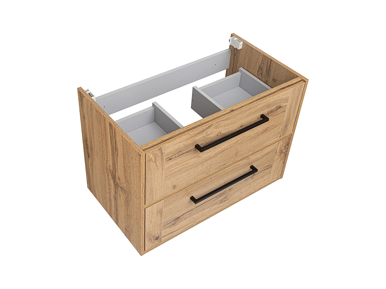 Badezimmerset 80cm Schrank mit Waschbecken Eiche Wotan Vivien