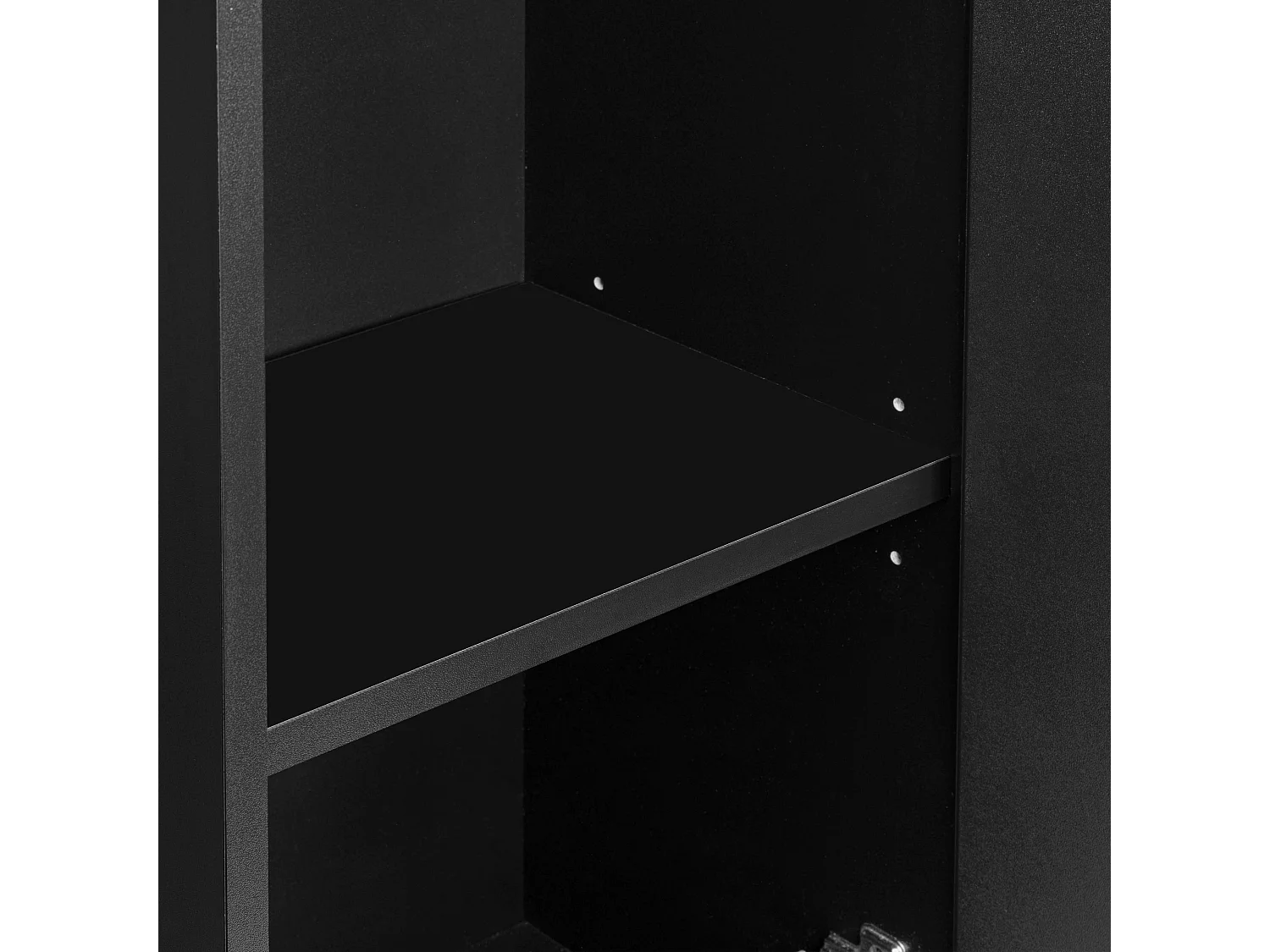 Ensemble de salle de bain 60 cm Façades rainurées Noir Amy Colonne