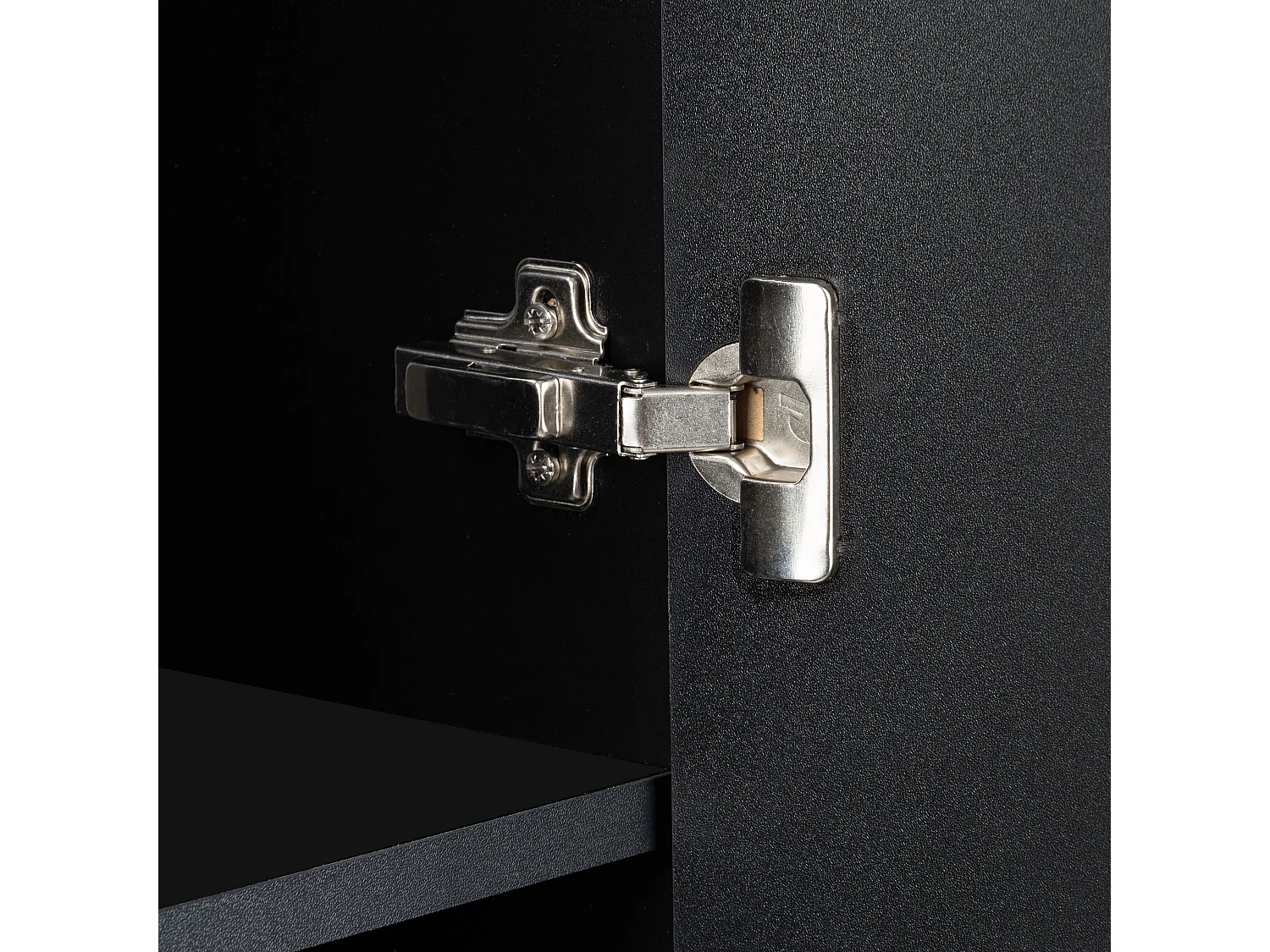 Ensemble de salle de bain 60 cm Façades rainurées Noir Amy Colonne