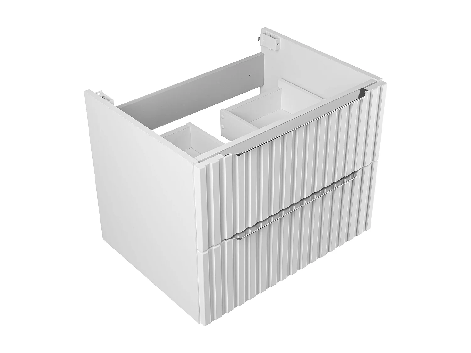 Ensemble de salle de bain 60 cm Façades rainurées Blanc Amy Colonne